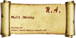 Mult Abony névjegykártya